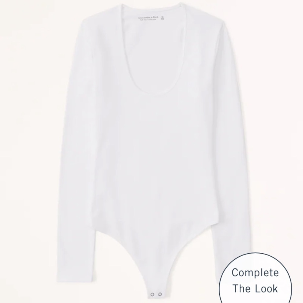Abercrombie & Fitch white long sleeve bodysuit- XS